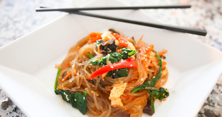 Japchae – Korean Stir-Fried Glass Noodles